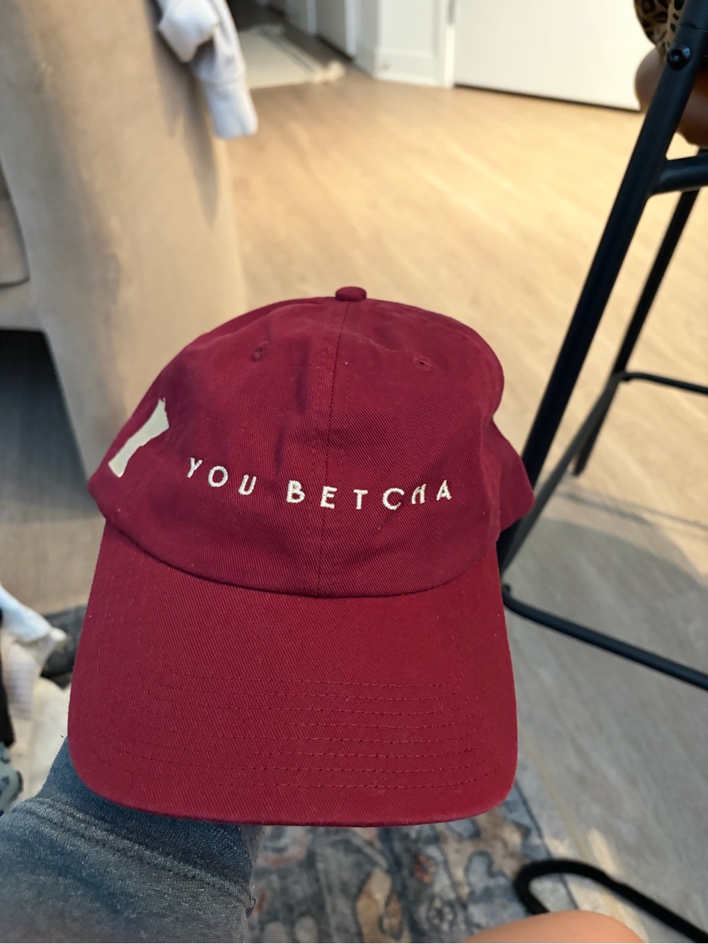 You Betch'a Embroidered Baseball Cap - Burgundy